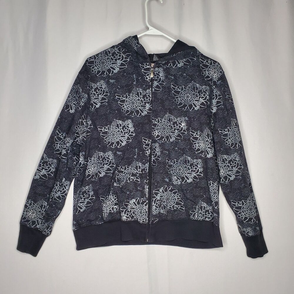 Jason Maxwell Y2K Graphic Zip Hoodie Sweatshirt Junior XL AOP Skater Grunge 00s‎